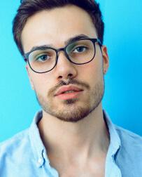 man wearing glasses avatar